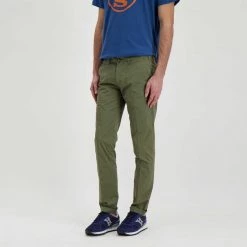 40WEFT PANTALONI CHINO IN POPELINE STRETCH LENNY Verde -Tendenza Italia 40weft 7045 pantaloni chino in popeline stretch lenny casual uomo 045028901 w893 4