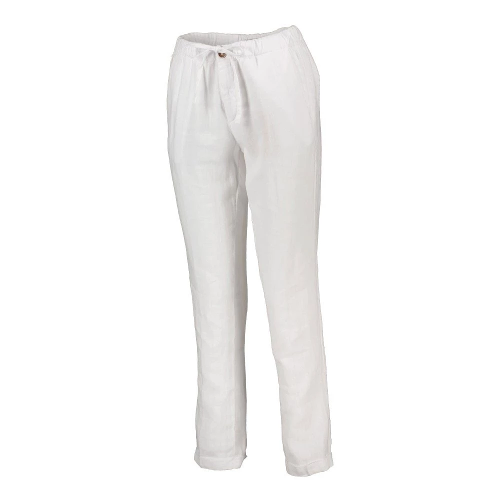 40WEFT PANTALONI CON COULISSE IN LINO ANNA DONNA Bianco 4 40WEFT PANTALONI CON COULISSE IN LINO ANNA DONNA Bianco - immagine 2