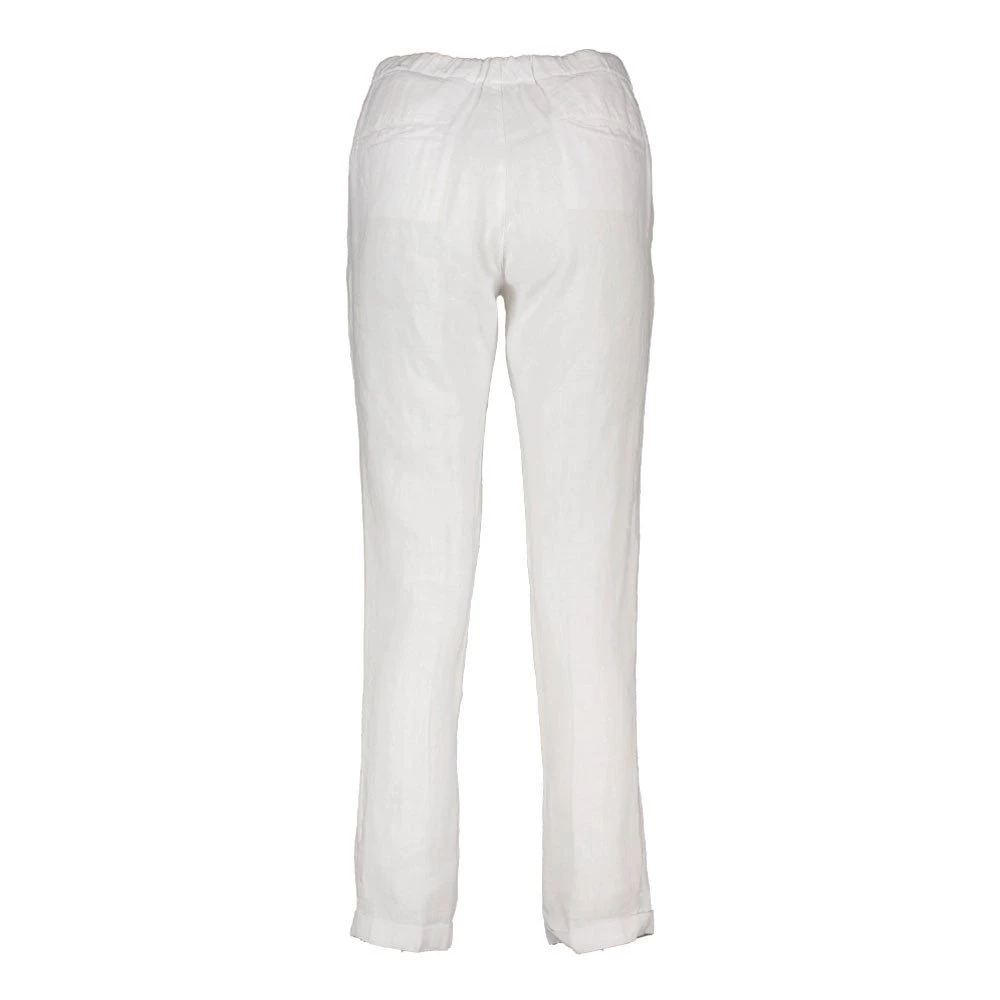 40WEFT PANTALONI CON COULISSE IN LINO ANNA DONNA Bianco 5 40WEFT PANTALONI CON COULISSE IN LINO ANNA DONNA Bianco - immagine 3