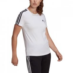 ADIDAS T-SHIRT 3-STRIPES DONNA Bianco -Tendenza Italia adidas gl0783 t shirt 3 stripes donna sport style donna 042072801 wht 4