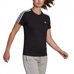 ADIDAS T-SHIRT 3-STRIPES DONNA Nero -Tendenza Italia adidas gl0784 t shirt 3 stripes donna sport style donna 042072901 blk 4