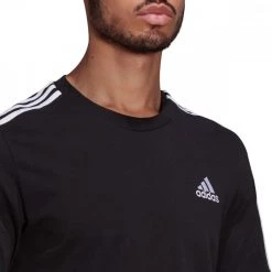 ADIDAS T-SHIRT 3 STRIPES Nero -Tendenza Italia adidas gl3732 t shirt 3 stripes sport style uomo 042074401 blk 5