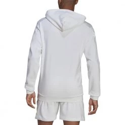 ADIDAS FELPA CON CAPPUCCIO 3 BAR GARZATA Bianco -Tendenza Italia adidas ha1413 felpa cappuccio 3 bar garzata sport style uomo 044389001 wht 3