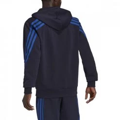 ADIDAS FELPA ZIP E CAPPUCCIO 3-STRIPES Blu -Tendenza Italia adidas hc5248 felpa zip e cappuccio 3 stripes sport style uomo 044388201 blu 4