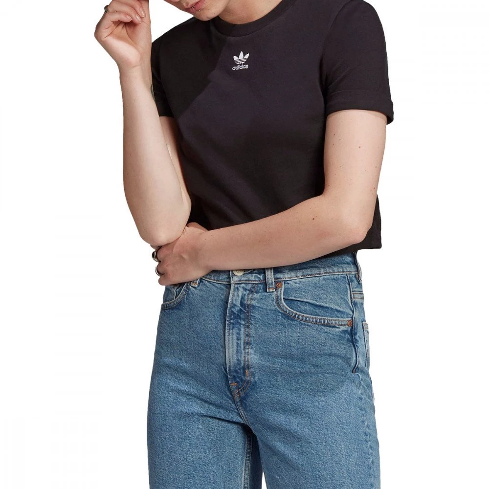 ADIDAS ORIGINALS T-SHIRT CROP DONNA Nero 4 ADIDAS ORIGINALS T-SHIRT CROP DONNA Nero - immagine 2