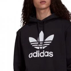 ADIDAS ORIGINALS FELPA CON CAPPUCCIO TREFOIL Nero -Tendenza Italia adidas originals h06667 felpa c capp trefoil sport style uomo 042963501 blk 4