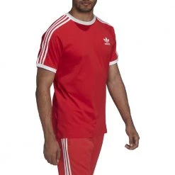 ADIDAS ORIGINALS T-SHIRT 3-STRIPES Rosso -Tendenza Italia adidas originals he9547 t shirt 3 stripes sport style uomo 044373501 red 3