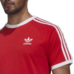 ADIDAS ORIGINALS T-SHIRT 3-STRIPES Rosso -Tendenza Italia adidas originals he9547 t shirt 3 stripes sport style uomo 044373501 red 5