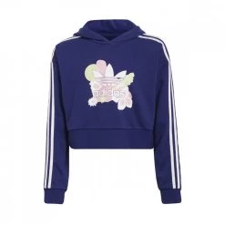 ADIDAS ORIGINALS FELPA CON CAPPUCCIO 3 STRIPES GRAPHIC BAMBINA Viola