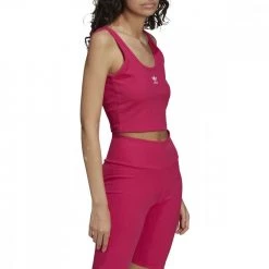 ADIDAS ORIGINALS CANOTTA CROP COSTINE DONNA Fucsia -Tendenza Italia adidas originals hg6164 canotta crop costine donna sport style donna 044372401 pink 3