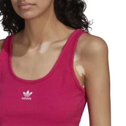 ADIDAS ORIGINALS CANOTTA CROP COSTINE DONNA Fucsia -Tendenza Italia adidas originals hg6164 canotta crop costine donna sport style donna 044372401 pink 5