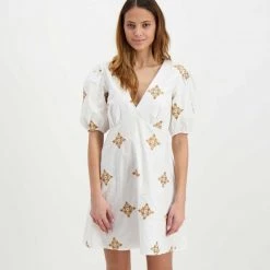 AKEP ABITO IN POPLINE CON RICAMO DONNA -Tendenza Italia akep ke11126 abito in popline con ricamo donna casual donna 044966701 biari 3