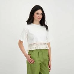 AKEP T-SHIRT CROPP FRANGE DONNA -Tendenza Italia akep ke11233 t shirt cropp frange donna casual donna 044967801 pann 5
