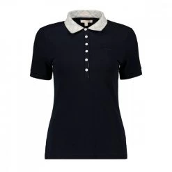 BARBOUR POLO MALVERN COLLO CHECK DONNA Blu