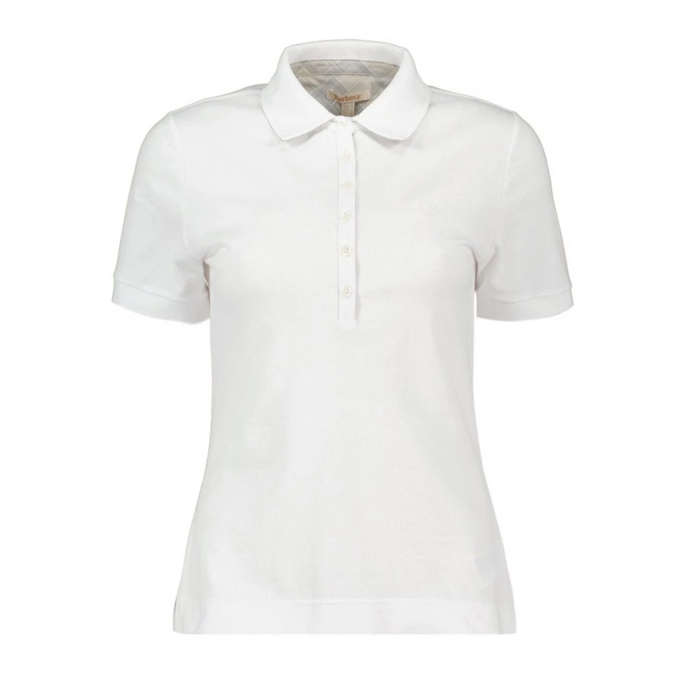 BARBOUR POLO DETTAGLIO CHECK PORTSDOW DONNA Bianco 3 BARBOUR POLO DETTAGLIO CHECK PORTSDOW DONNA Bianco