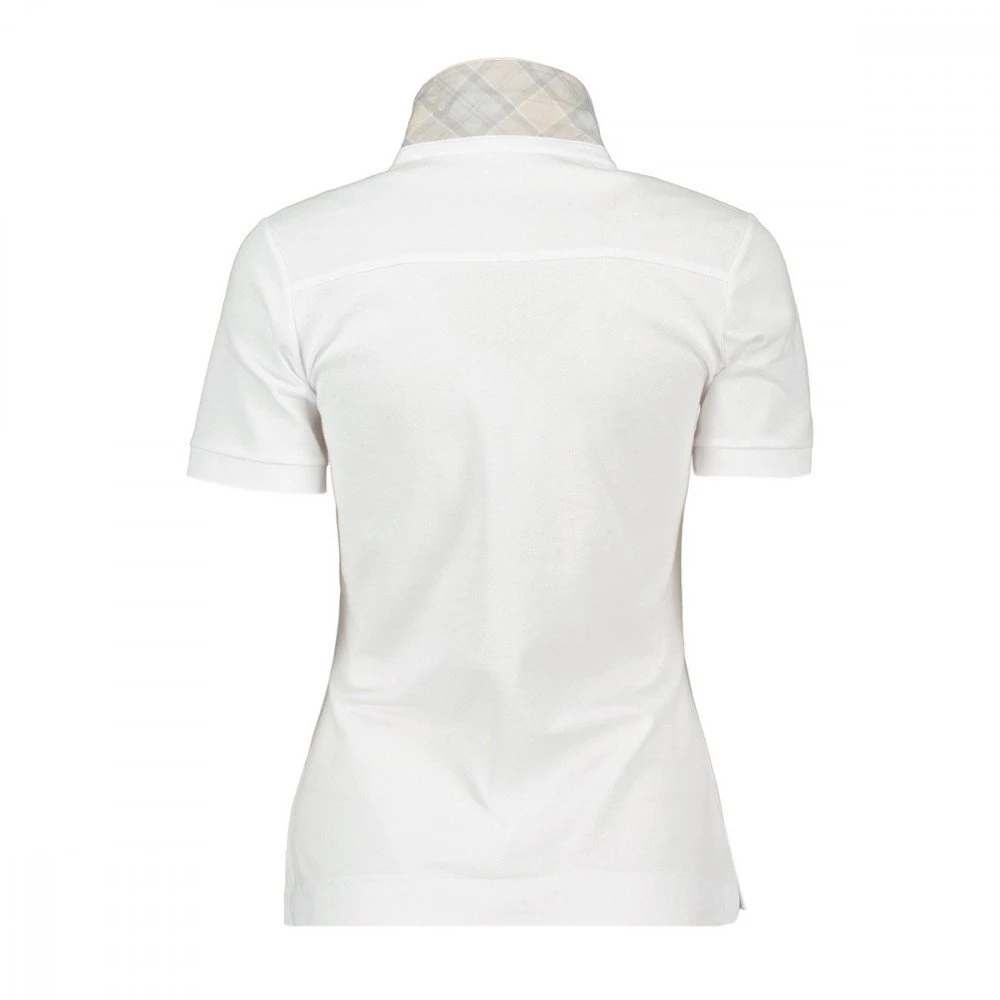 BARBOUR POLO DETTAGLIO CHECK PORTSDOW DONNA Bianco 4 BARBOUR POLO DETTAGLIO CHECK PORTSDOW DONNA Bianco - immagine 2