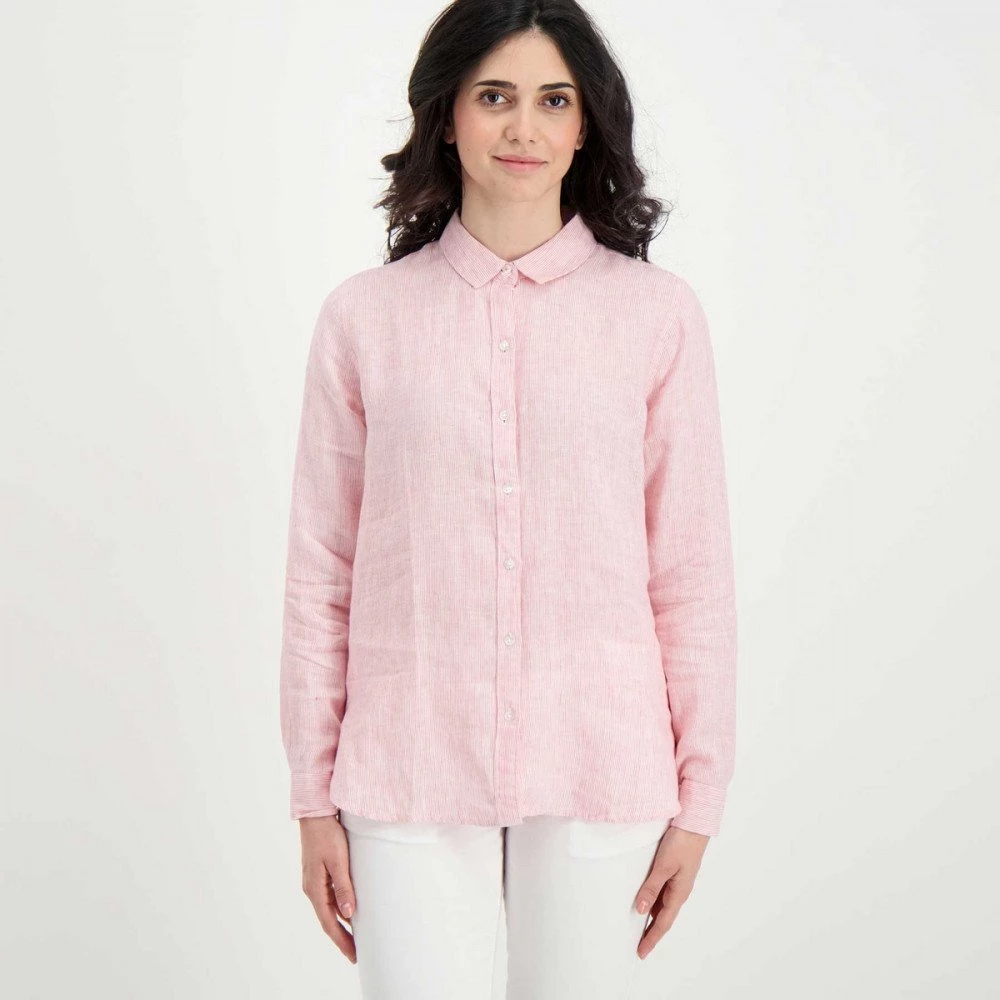 BARBOUR CAMICIA IN LINO MARINE DONNA Bianco, Rosa 5 BARBOUR CAMICIA IN LINO MARINE DONNA Bianco, Rosa - immagine 3