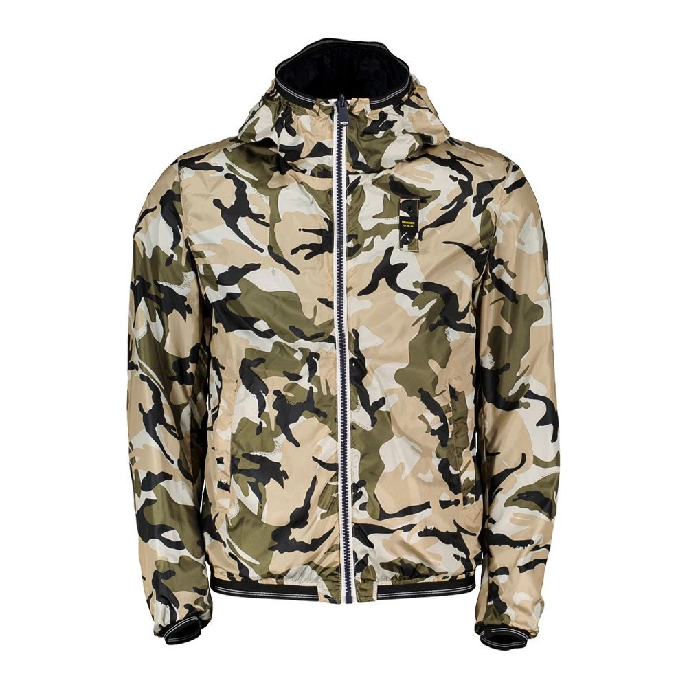 BLAUER BOMBER CON CAPPUCCIO REVERSIBILE CAMO Blu 5 BLAUER BOMBER CON CAPPUCCIO REVERSIBILE CAMO Blu - immagine 3