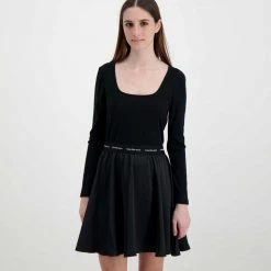 CALVIN KLEIN JEANS ABITO ELASTIC DRESS DONNA Nero -Tendenza Italia calvin klein jeans j20j217682 abito elastic dress donna casual donna 044968401 beh 3