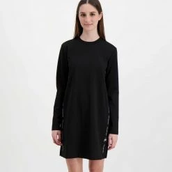 CALVIN KLEIN JEANS ABITO PUNTO MILANO LOGO REPEAT DONNA Nero -Tendenza Italia calvin klein jeans j20j217686 abito punto milano logo repeat donna casual donna 044968501 beh 3