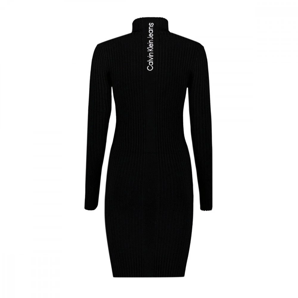 CALVIN KLEIN JEANS ABITO MANICA LUNGA DOLCEVITA DONNA Nero 4 CALVIN KLEIN JEANS ABITO MANICA LUNGA DOLCEVITA DONNA Nero - immagine 2