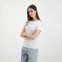 CALVIN KLEIN JEANS T-SHIRT MONOGRAM LOGO DONNA Bianco -Tendenza Italia calvin klein jeans j20j217902 t shirt monogram logo donna casual donna 044970501 yaf 4