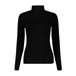 CALVIN KLEIN JEANS MAGLIA MANICA LUNGA BACK LOGO SHINY DONNA Nero