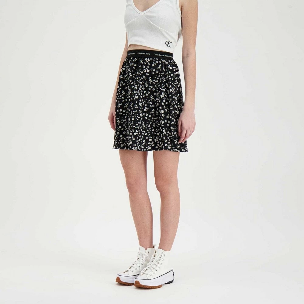 CALVIN KLEIN JEANS GONNA REPEAT LOGO ELASTIC DONNA Nero 4 CALVIN KLEIN JEANS GONNA REPEAT LOGO ELASTIC DONNA Nero - immagine 2