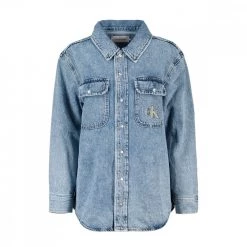 CALVIN KLEIN JEANS GIACCA OVERSHIRT DONNA Azzurro -Tendenza Italia calvin klein jeans j20j218466 giacca overshirt donna giacconi donna 044970901 1aa 2