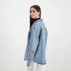 CALVIN KLEIN JEANS GIACCA OVERSHIRT DONNA Azzurro -Tendenza Italia calvin klein jeans j20j218466 giacca overshirt donna giacconi donna 044970901 1aa 5