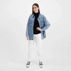 CALVIN KLEIN JEANS GIACCA OVERSHIRT DONNA Azzurro -Tendenza Italia calvin klein jeans j20j218466 giacca overshirt donna giacconi donna 044970901 1aa 6