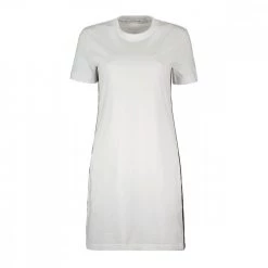 CALVIN KLEIN JEANS ABITO SIDE CONTRAST TAPE T-SHIRT DONNA Bianco