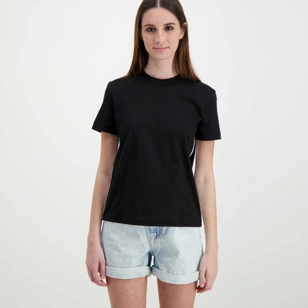 CALVIN KLEIN JEANS T-SHIRT SIDE CONTRAST TAPE DONNA TAPE DONNA Nero - immagine 3