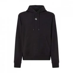 CALVIN KLEIN JEANS FELPA CON CAPPUCCIO MONOGRAM Nero