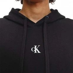 CALVIN KLEIN JEANS FELPA CON CAPPUCCIO MONOGRAM Nero -Tendenza Italia calvin klein jeans j30j319705 felpa con cappuccio monogram casual uomo 044624201 beh 3