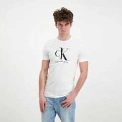 CALVIN KLEIN JEANS T-SHIRT LOGO Bianco -Tendenza Italia calvin klein jeans j30j319713 t shirt logo casual uomo 044624401 yaf 4