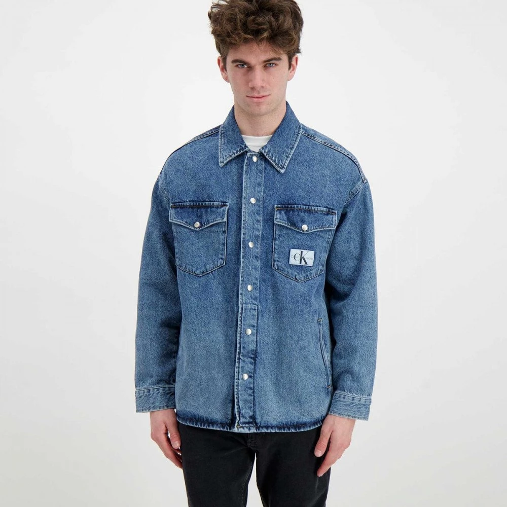 CALVIN KLEIN JEANS GIACCA OVERSHIRT DENIM Blu 5 CALVIN KLEIN JEANS GIACCA OVERSHIRT DENIM Blu - immagine 3