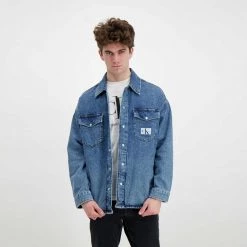 CALVIN KLEIN JEANS GIACCA OVERSHIRT DENIM Blu 12 CALVIN KLEIN JEANS GIACCA OVERSHIRT DENIM Blu -Tendenza Italia calvin klein jeans j30j3197999 giacca over shirt denim giacconi uomo 044625201 1a4 5