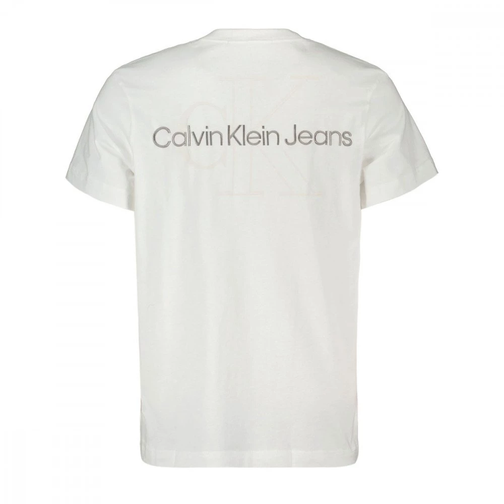 CALVIN KLEIN JEANS T-SHIRT TWO TONE MONOGRAM RETRO LOGO Bianco - immagine 2
