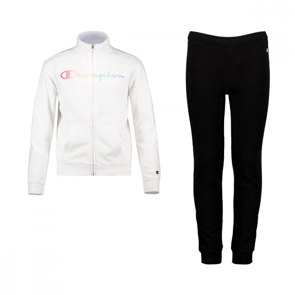 CHAMPION TUTA FULL ZIP GARZATA BAMBINA Bianco, Nero 3 CHAMPION TUTA FULL ZIP GARZATA BAMBINA Bianco, Nero