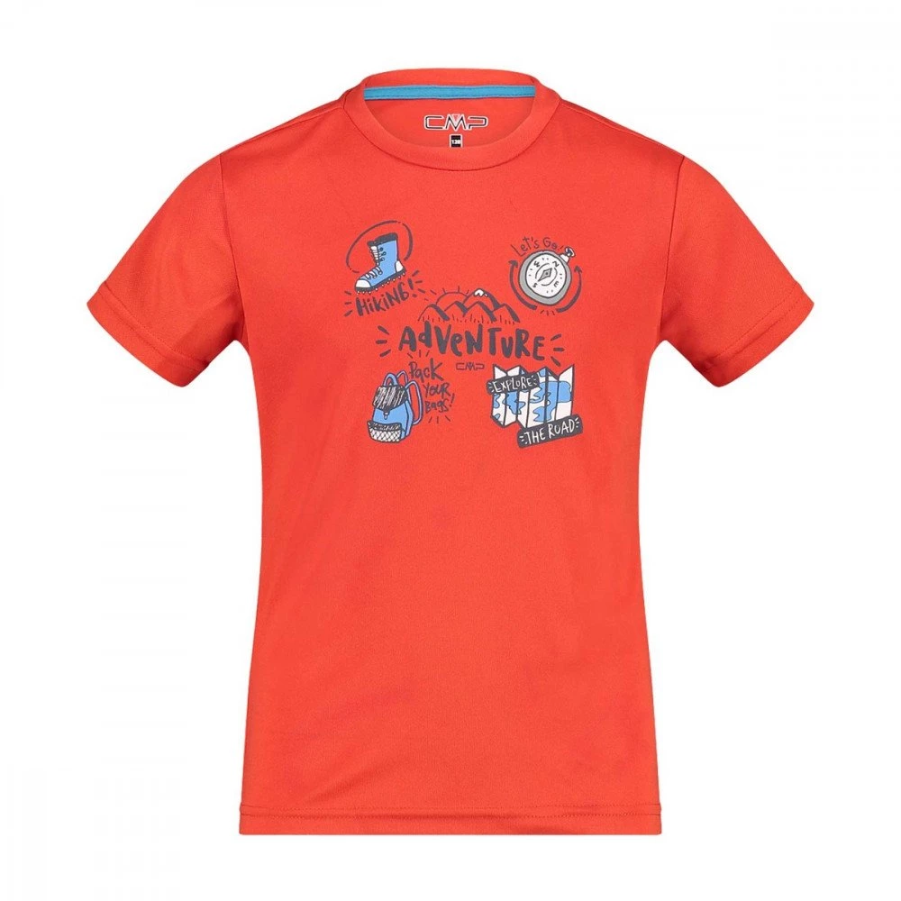 CMP T-SHIRT PIQUET GRAFICA BAMBINO Grigio
