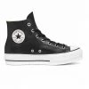 CONVERSE CHUCK TAYLOR ALL STAR PLATFORM LEATHER HI TOP DONNA Nero