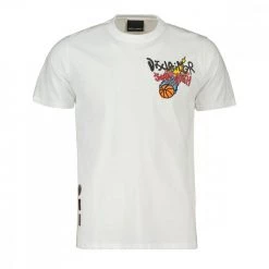 DISCLAIMER T-SHIRT BASKET MINI LOGO Bianco