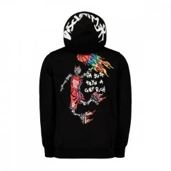 DISCLAIMER FELPA CON CAPPUCCIO SCHELETRO BASKET 5 DISCLAIMER FELPA CON CAPPUCCIO SCHELETRO BASKET -Tendenza Italia disclaimer 51607 felpa cappuccio scheletro basket casual uomo 045341201 nero 2