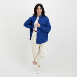 DIXIE CAMICIA IN DENIM OVERSIZE DONNA Royal -Tendenza Italia dixie c142t027 camicia in denim oversize donna casual donna 045838101 1650 6