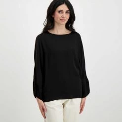 DIXIE BLUSA MANICHE SVASATE DONNA Nero -Tendenza Italia dixie c885t017 blusa maniche svasate donna casual donna 045470301 1900 3