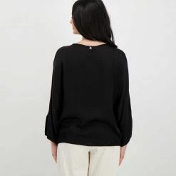 DIXIE BLUSA MANICHE SVASATE DONNA Nero -Tendenza Italia dixie c885t017 blusa maniche svasate donna casual donna 045470301 1900 4