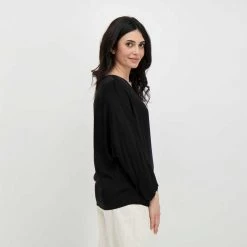 DIXIE BLUSA MANICHE SVASATE DONNA Nero -Tendenza Italia dixie c885t017 blusa maniche svasate donna casual donna 045470301 1900 5
