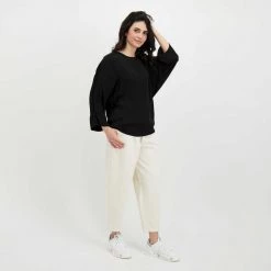 DIXIE BLUSA MANICHE SVASATE DONNA Nero -Tendenza Italia dixie c885t017 blusa maniche svasate donna casual donna 045470301 1900 6