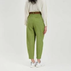 DIXIE PANTALONI BALLOON CON CINTURA DONNA Verde -Tendenza Italia dixie pci8qgig pantaloni balloon con cintura donna casual donna 045839701 1710 5